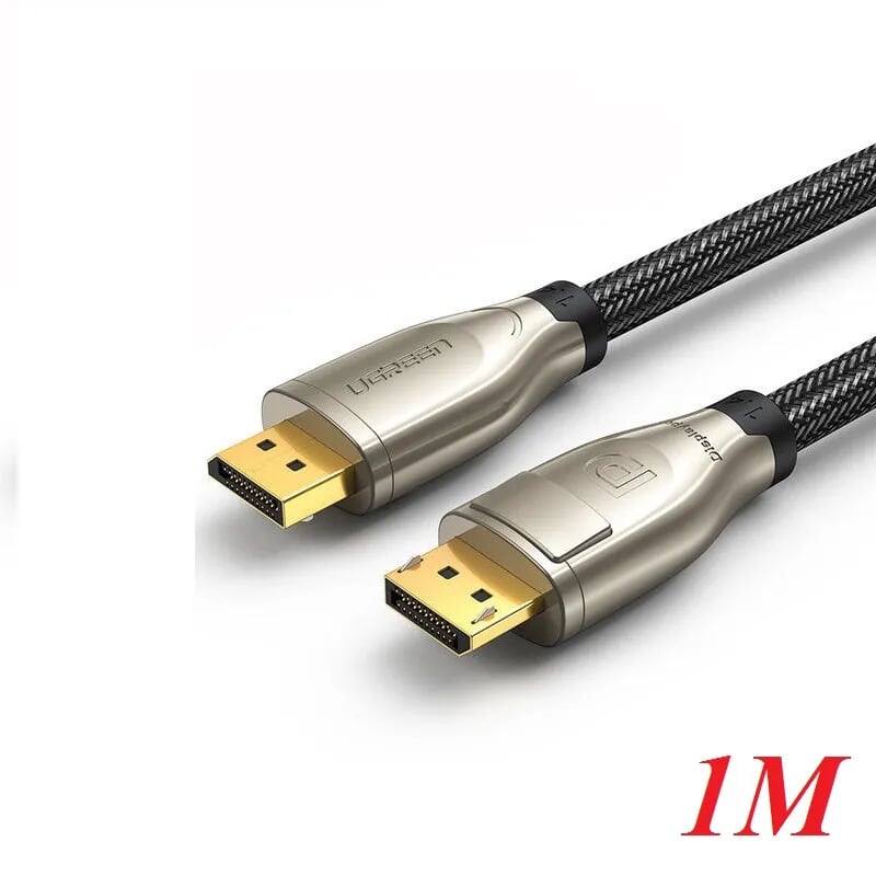 Ugreen 60842 1m cáp dp ra displayport v1.4 version hợp kim bọc lưới chống nhiễu màu đen DP112