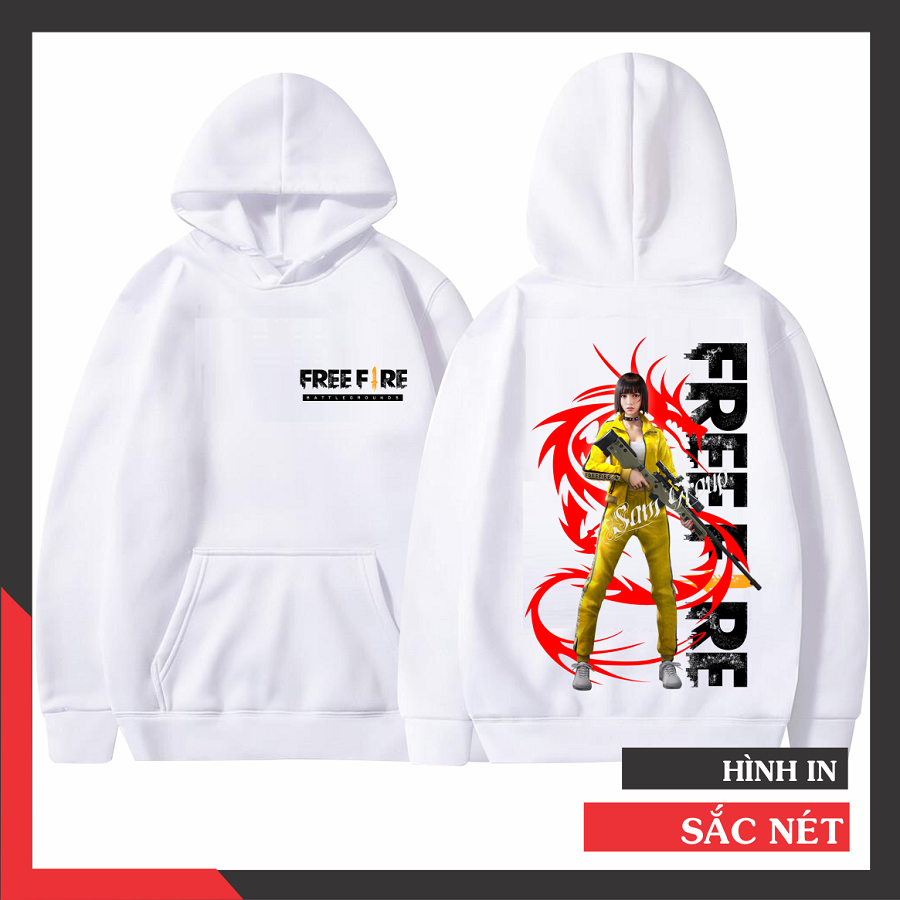 Áo hoodie Free Fire: Bạn là fan cứng của game Free Fire? Hãy thể hiện đam mê của mình bằng một chiếc áo hoodie Free Fire đầy phong cách và cá tính. Thiết kế độc quyền, chất lượng tốt, kiểu dáng phù hợp với nhiều lứa tuổi và giới tính. Hãy mặc lên chiếc áo hoodie này và hòa mình vào thế giới đầy kịch tính của Free Fire.
