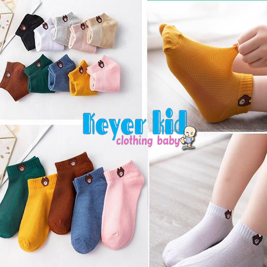 [HÀNG BÁN + TẶNG KÈM] 1 Đôi Tất Hình Gấu Mùa Đông Cho Bé 1-7T Chất Len Dệt Mềm Mại KEYER KID VN