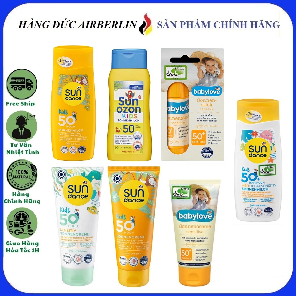 Kem chống nắng trẻ em Babylove/Sundance/Sun ozon cho bé từ sơ sinh