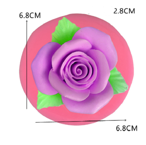 Khuôn silicon 3d làm thạch làm bánh mẫu hoa hồng xoắn lá