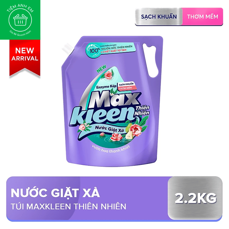 Túi nước giặt xả maxkleen thiên nhiên 2.2kg