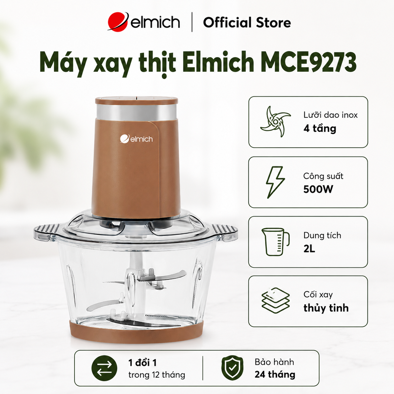 (Chỉ 25-29.10)Máy xay thịt Elmich MCE9273