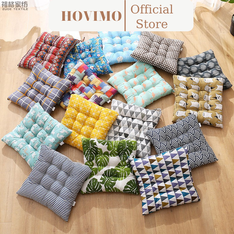 Đệm ngồi bệt vuông họa tiết đệm ngồi bệt 40*40 cm êm ái dimico s068