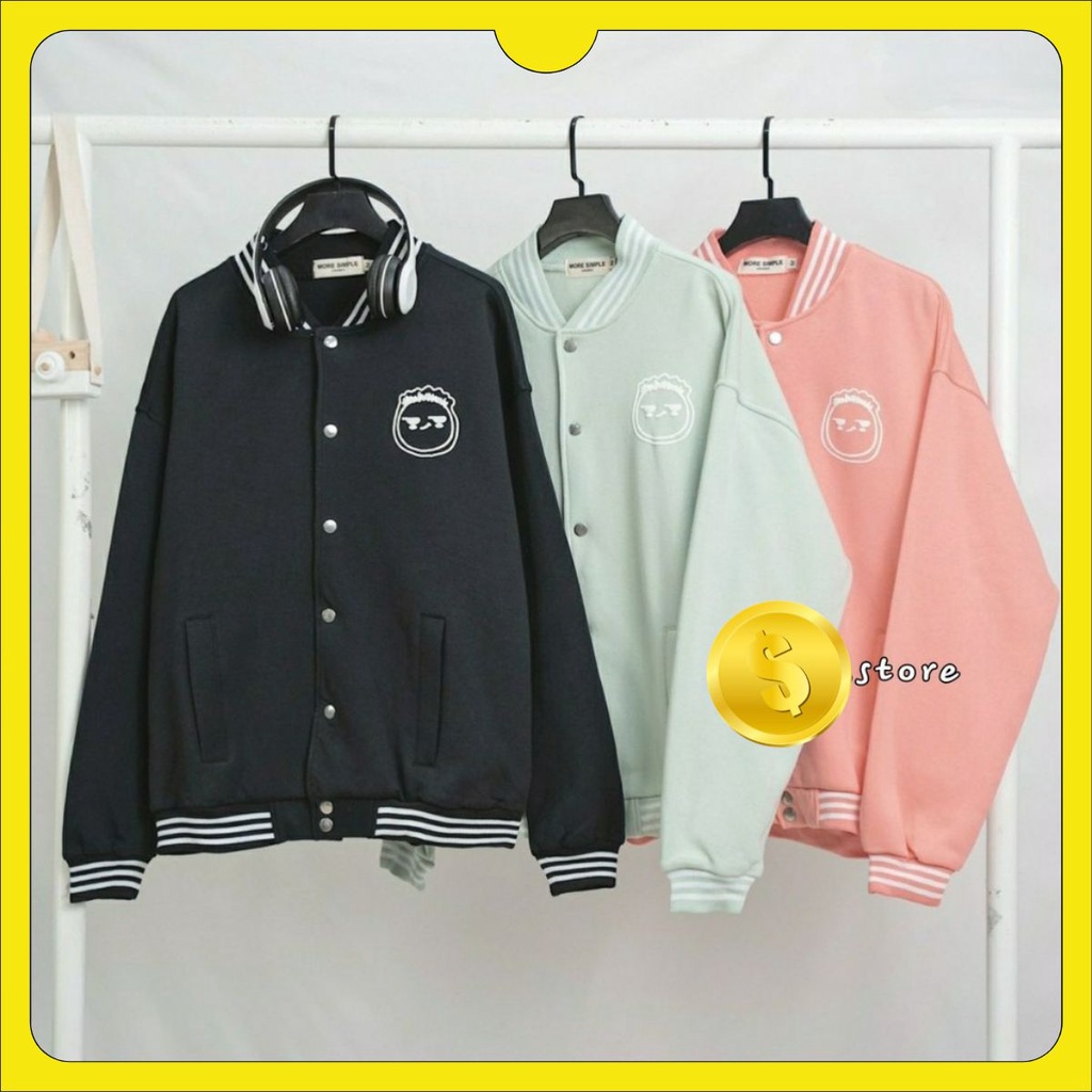 Áo khoác bomber face tay dài form rộng ulzzang unisex