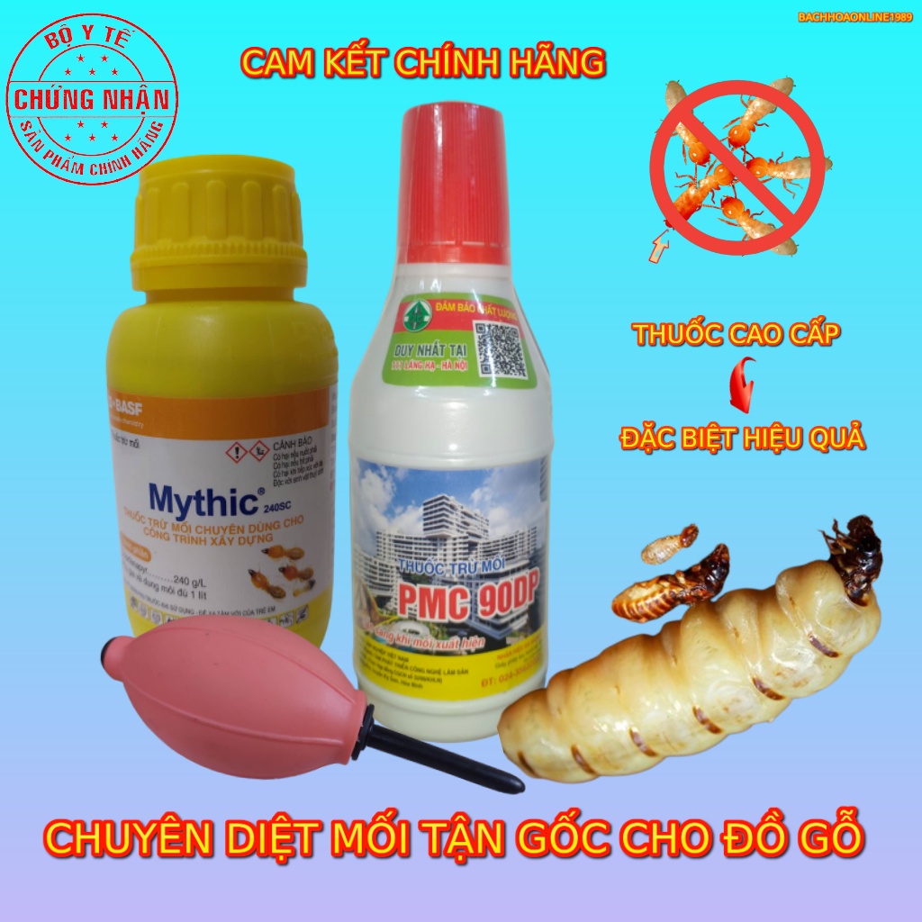 () combo thuốc diệt trừ mối tận gốc pmc 90dp 80g & mythic 240sc 100ml - tặng kèm cây bốp bột