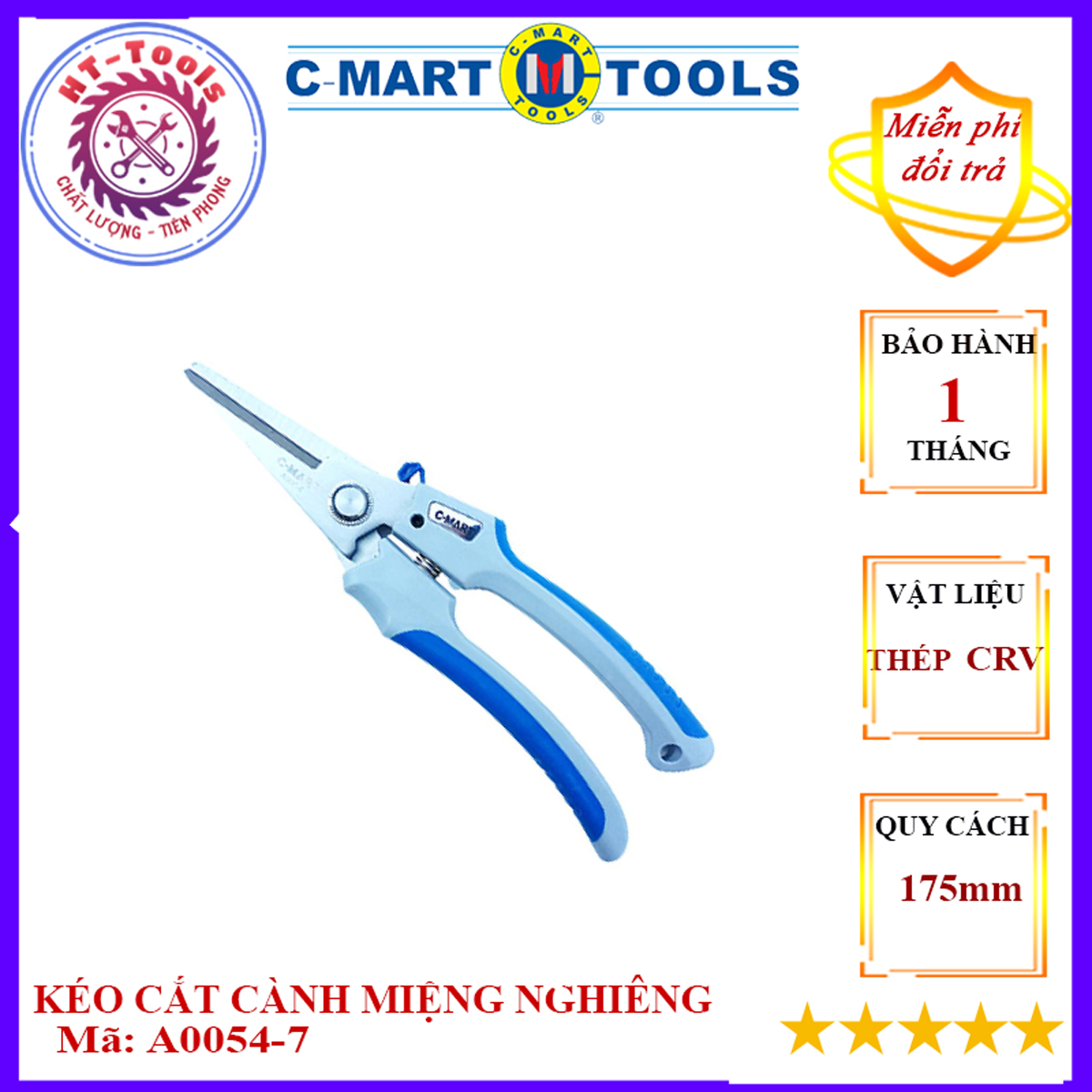 Kéo cắt cành miệng nghiêng 180mm/7″ a0054-07 c-mart