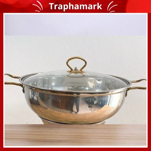 Nồi lẩu đáy từ chất liệu inox 304, nắp kính, dùng được trên mọi loại bếp, size 28cm