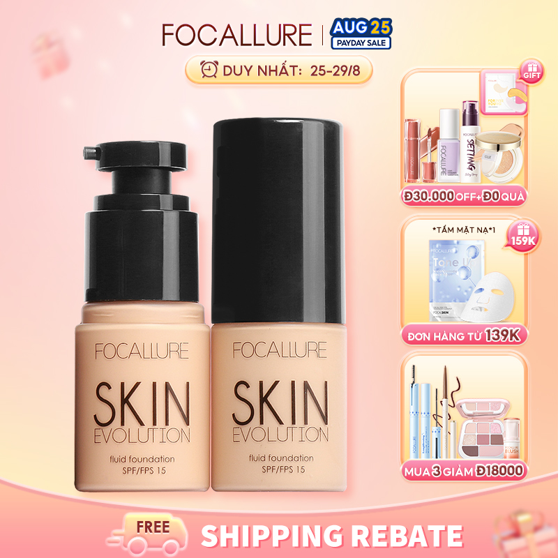 Kem nền BB dạng lỏng Focallure giúp kem  che khuyết điểm làm sáng tông da giữ màu lâu trôi suốt 24 giờ - INTL
