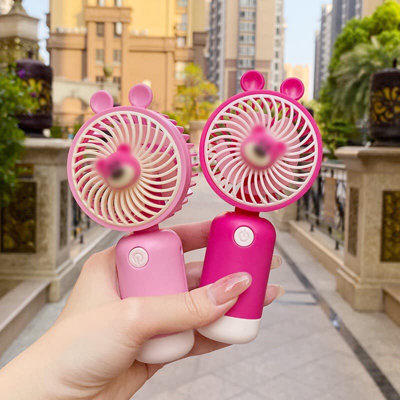 Quạt mini cầm tay, quạt cầm tay mini có đế để bàn , 3 chế độ gió, nhỏ gọn, tiện lợi