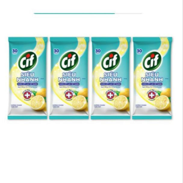 Combo 3 gói khăn ướt lau cif gói 30 tờ