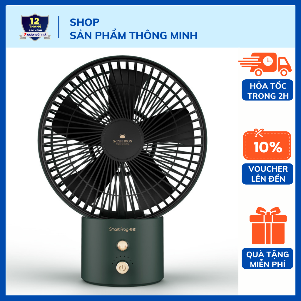 Quạt tích điện để bàn xiaomi smart frog mf600 - skrillex mf600a cổng usb - dung lượng 5200 mah - thời gian sử dụng lên tới 12 giờ