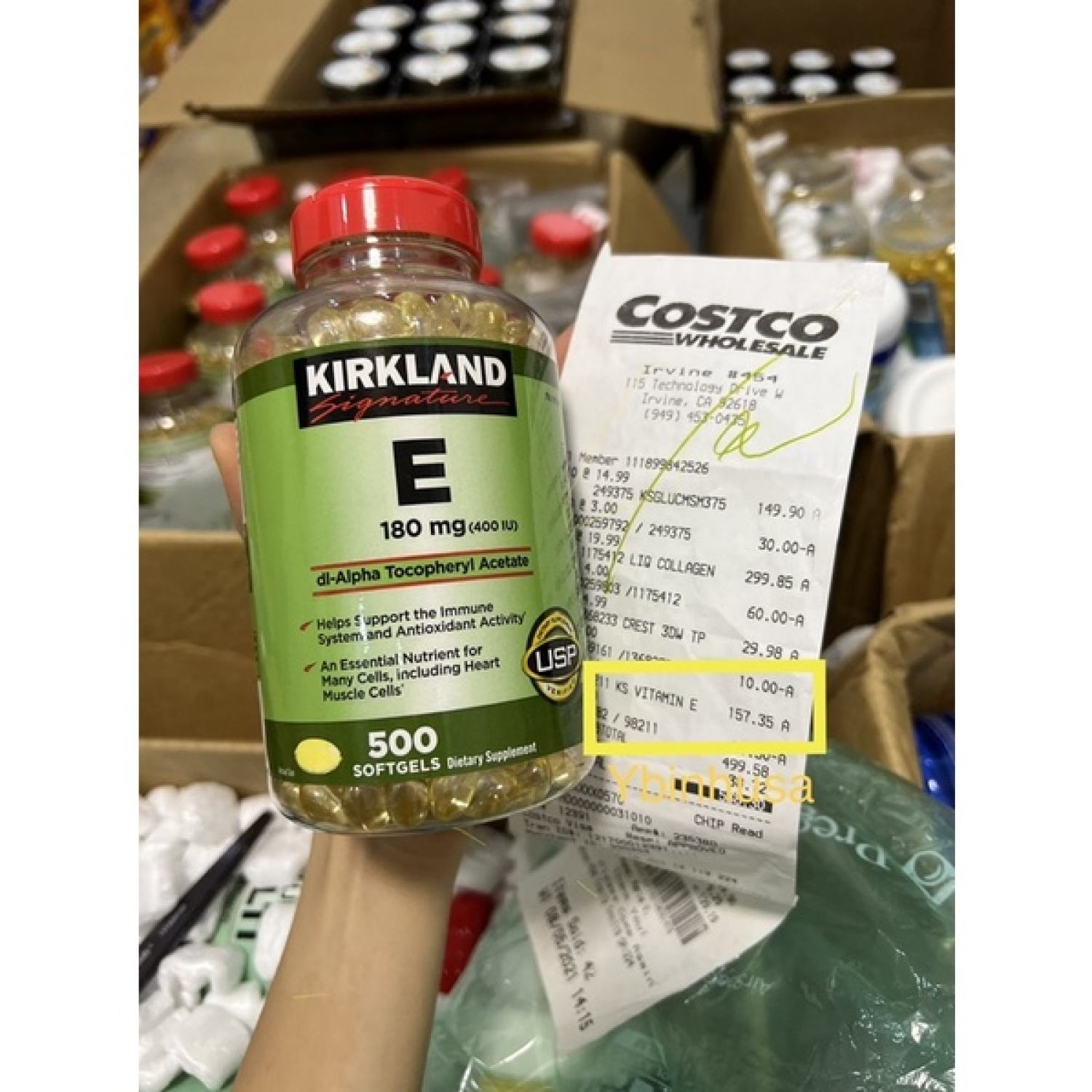 Vitamin e kirkland 400iu 500 viên của mỹ, hàng air