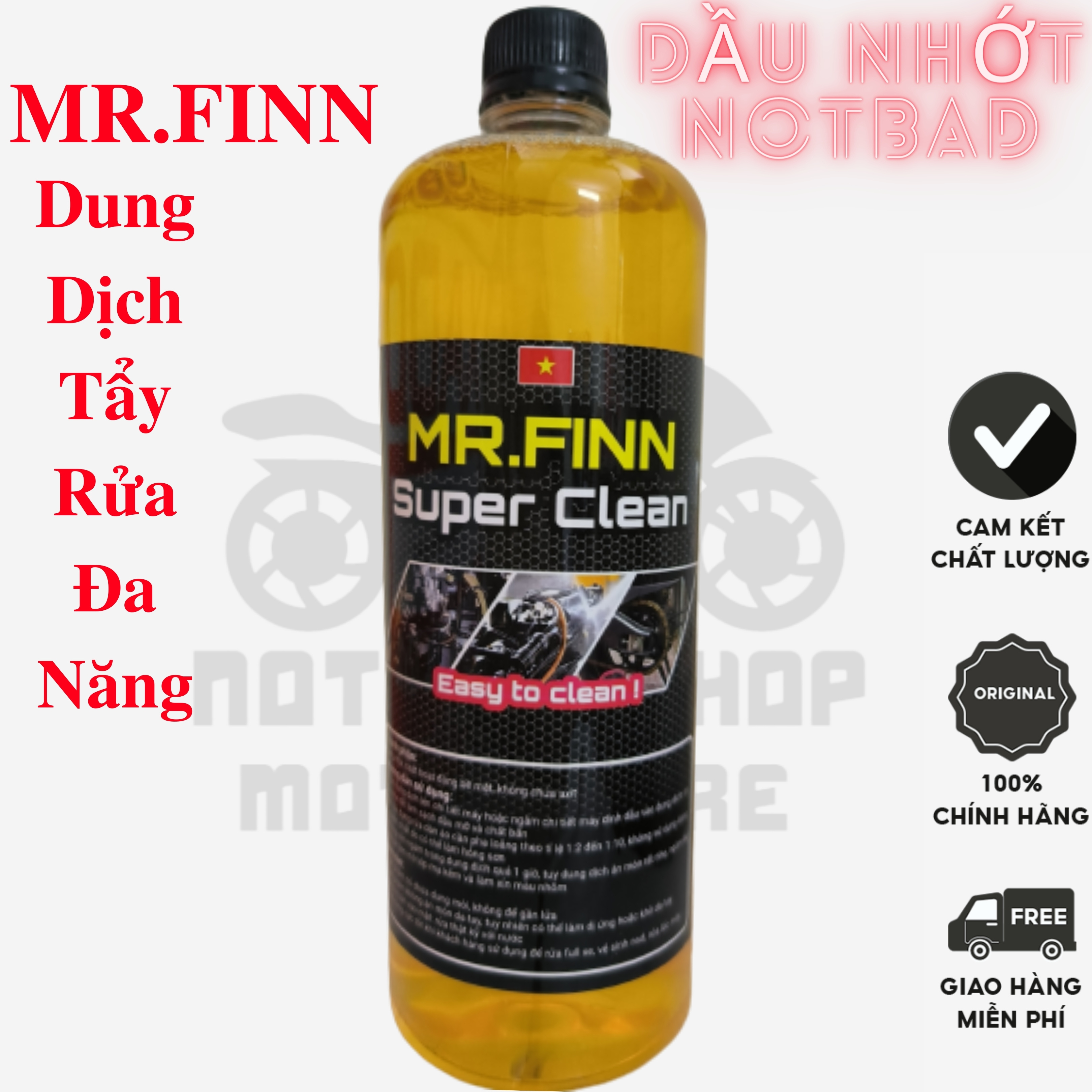 Dung dịch tẩy rửa đa năng mr.finn super clean 500ml,1l - hàng chính hãng