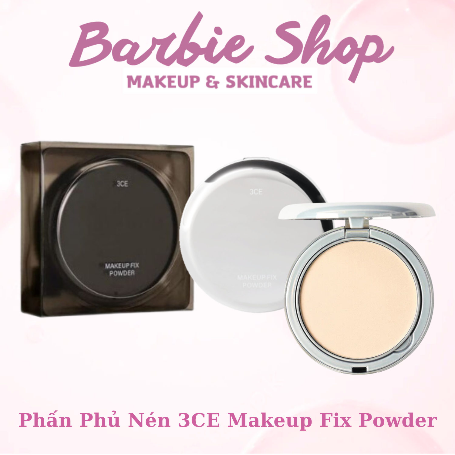 Phấn phủ 3ce makeup fix powder vỏ kim loại