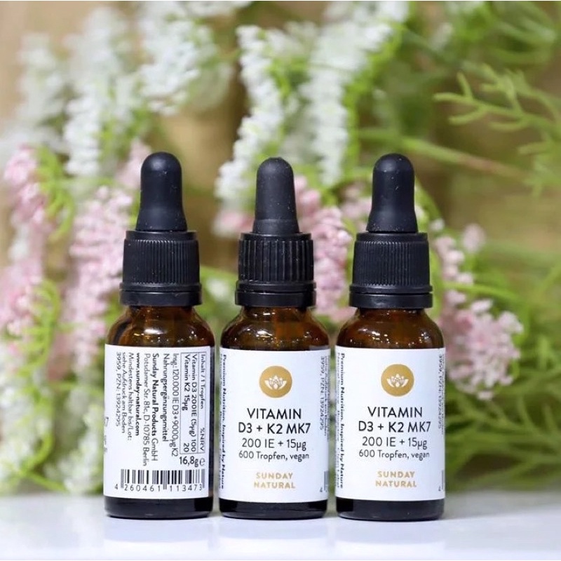 Vitamin d3 + k2 mk7 sunday natural 16.68gr đức