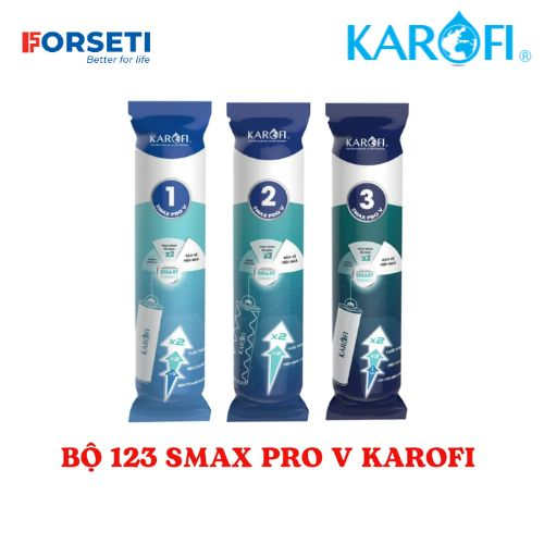 Bộ 3 Lõi Lọc Thô 123 Smax Pro V KAROFI dành cho máy KAQ-D58, KAQ-U96, KAD-L56, KAE-S85... (Công nghệ Smart Connect)