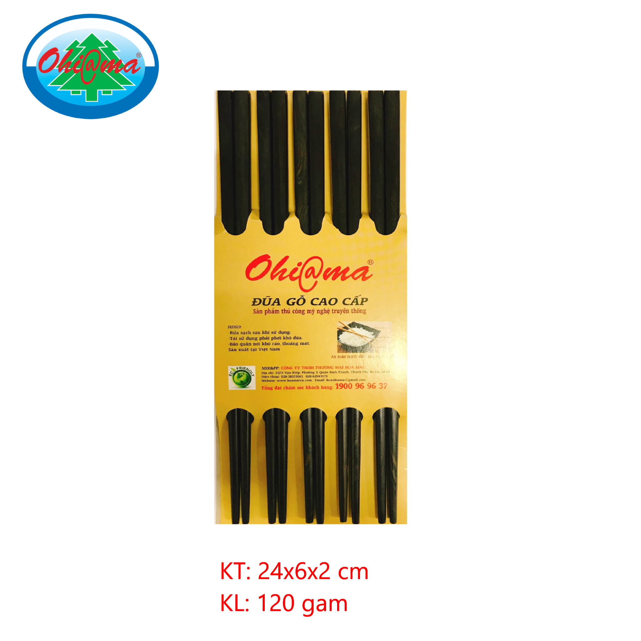 Đũa gỗ mun bộ 5 đôi