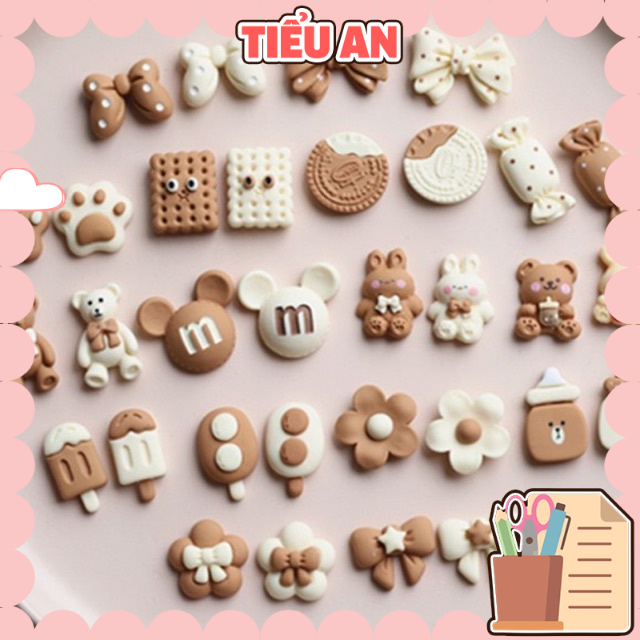 Charm slime/ Dụng Cụ Charm Trang Trí Màu Kem & Socola