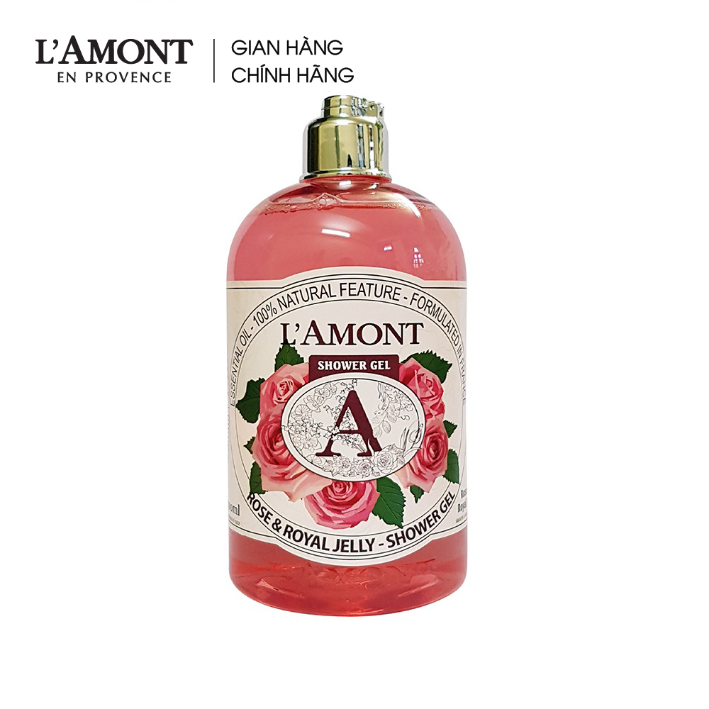 Sữa tắm  Rose & Royal Jelly (hương hoa hồng) 500ml - L'amont En Provence