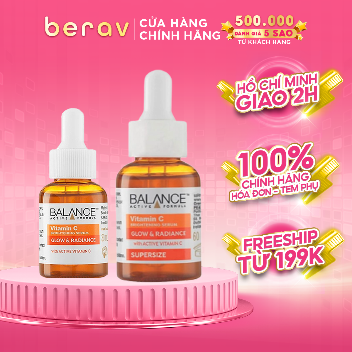 Serum Trắng Da, Mờ Thâm Balance Active Formula Vitamin C Brightening 30ml