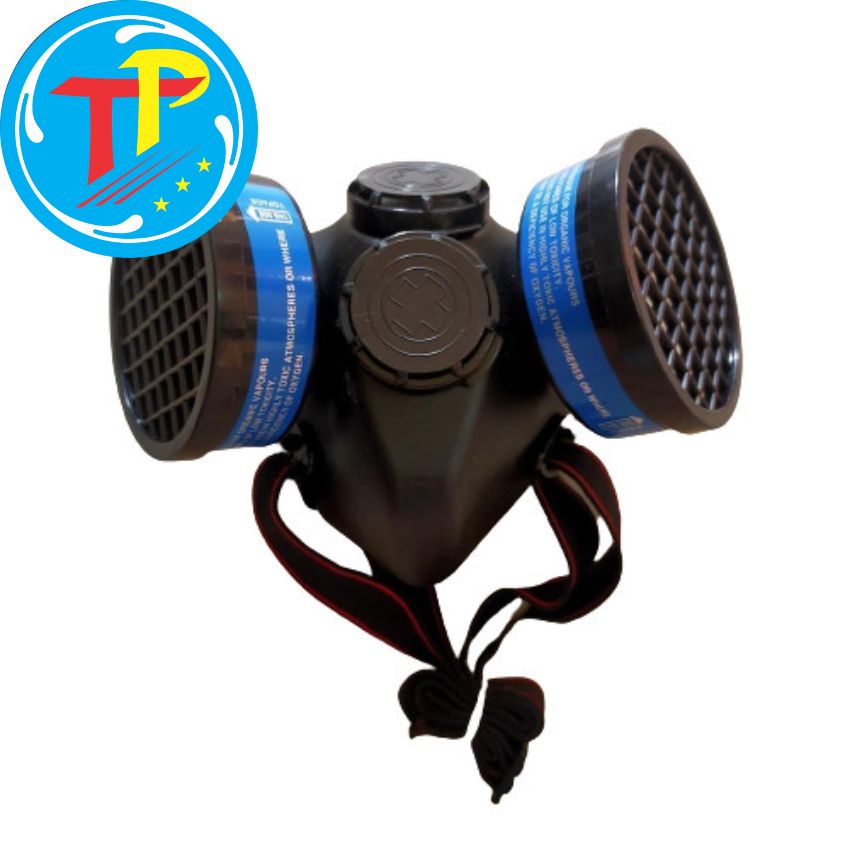 Mặt nạ phòng độc 618b có kèm phin lọc màu đen, loại 1 phin lọc và 2 phin lọc