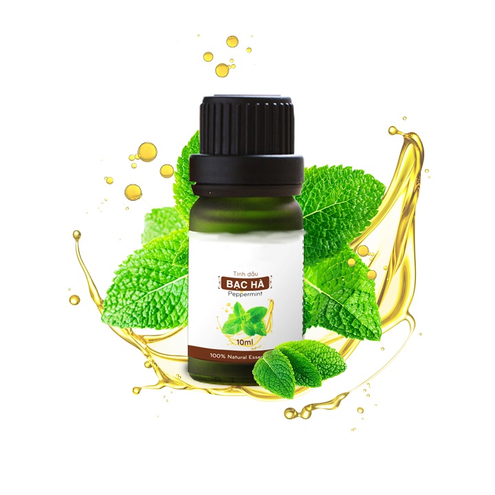 Tinh Dầu Bạc Hà Thiên Nhiên Giảm Căng Thẳng, Thư Giãn, Thơm Phòng 10ml. Chiết xuất hoàn toàn tự nhiên, nguyên chất 100%.