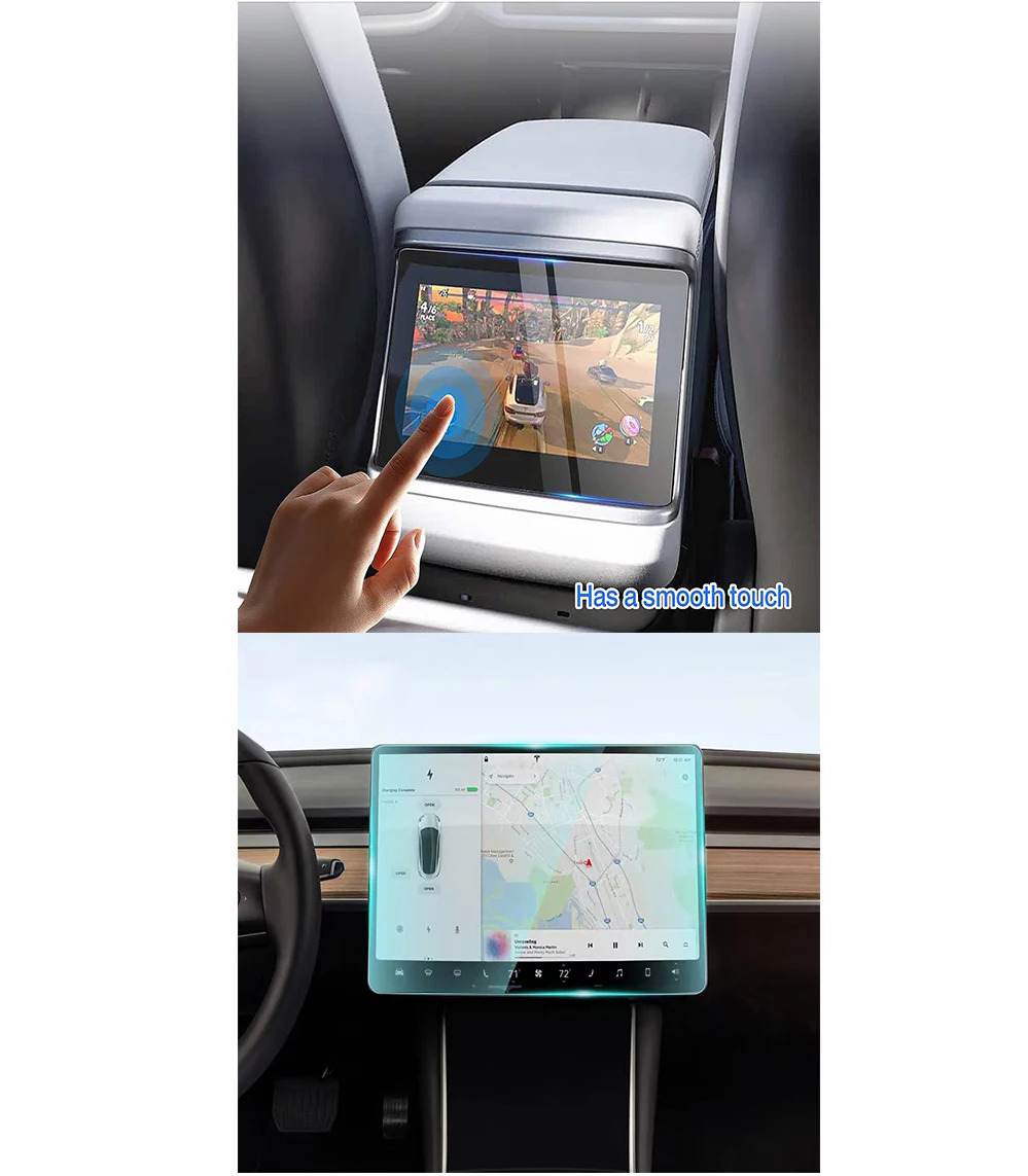2023for Tesla mô hình 3 2024 LCD  navigation điều khiển trung tâm và hàng phía sau khí hậu Tempered Glass màn hình cảm ứng phim bảo vệ