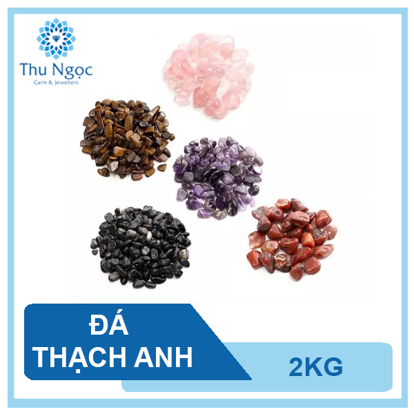 đá thạch anh vụn ngũ sắc 2kg dùng làm đá trang trí hồ cá đá rải nền nhà phụ kiện bể cá cảnh trấn trạch