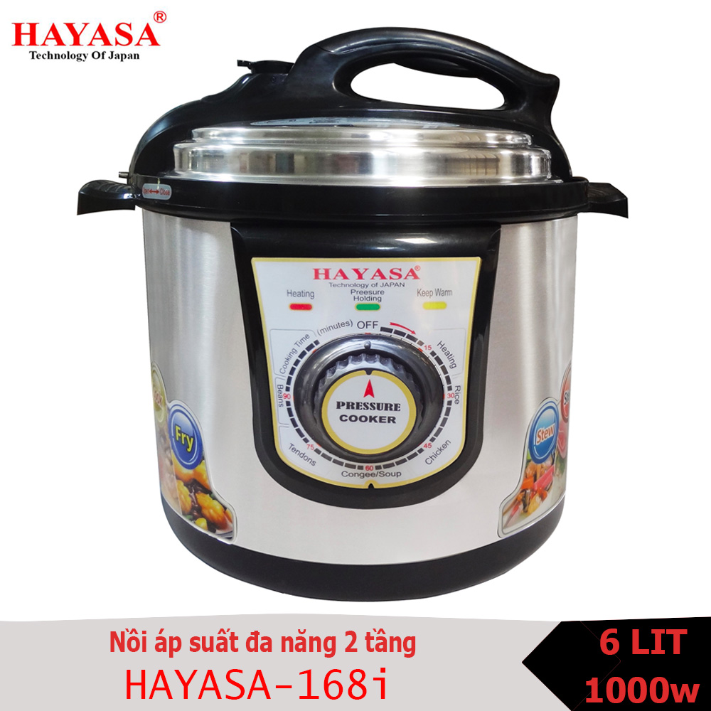 Nồi áp suất đa năng 2 tầng Hayasa Ha-168i dung tích 6 lít