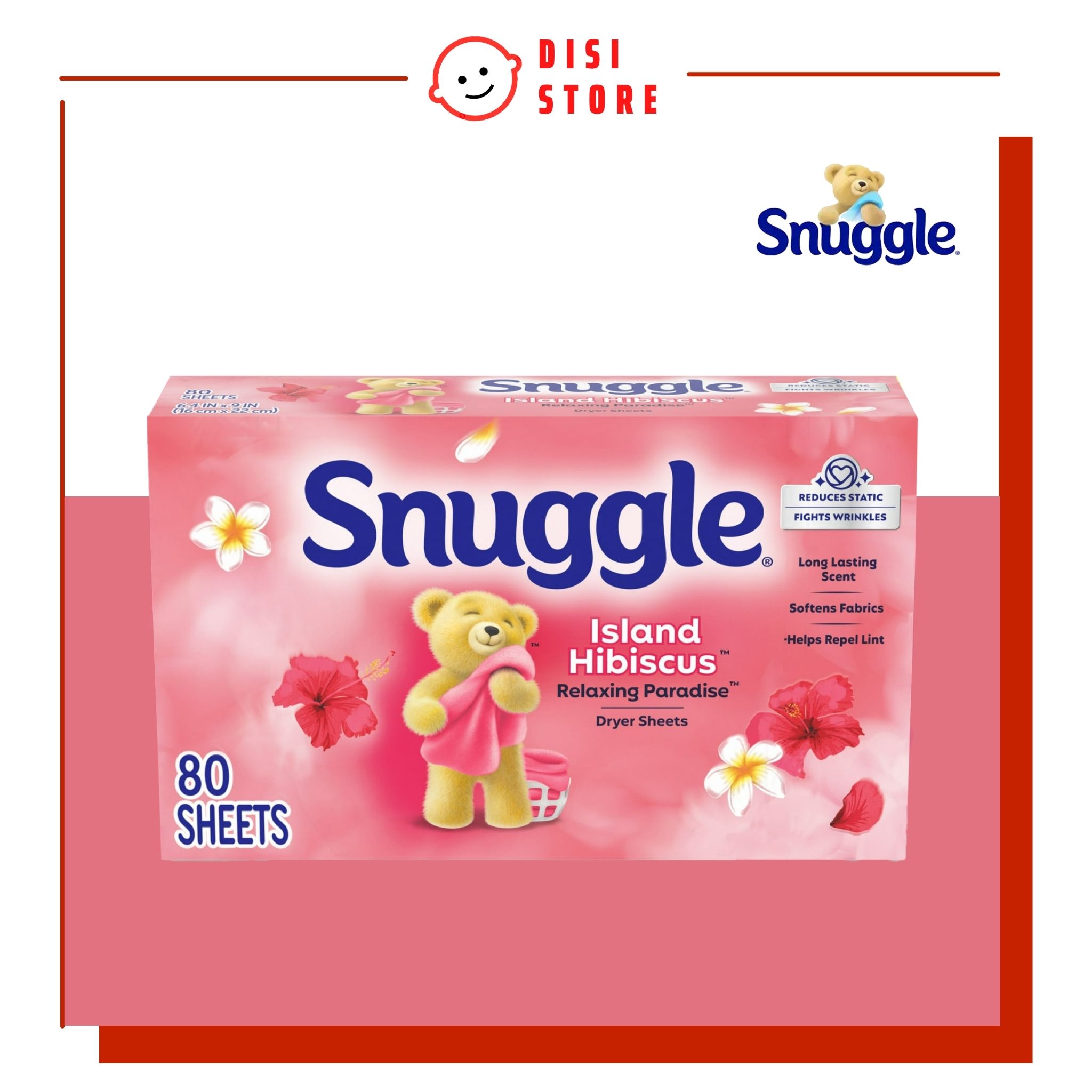 (CÓ HỘP) Giấy Thơm Quần Áo Snuggle Mỹ Exhilaration Island Hibiscus & Rainflower Chuyên Dụng Máy Sấy Quần Áo - DISI