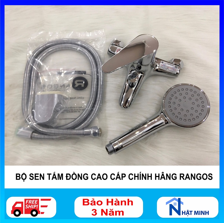 Bộ sen tắm đồng chính hãng Rangos RG01B, vòi sen cao cấp bảo hành 3 năm