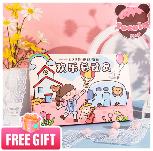 [HCM]Hộp 200 tờ sticker dán trang trí siêu đáng yêu, không trùng hình dán