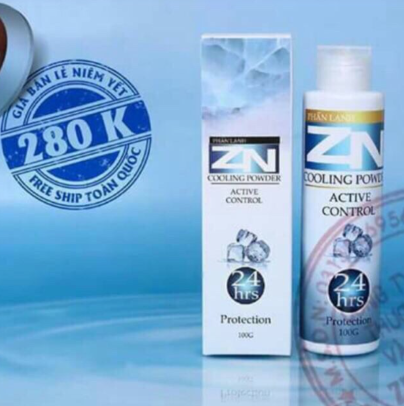 Phấn lạnh zn khử mùi cơ thể 100g