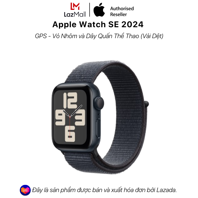 Đồng hồ Apple Watch SE 2024 GPS Vỏ Nhôm và Dây Quấn Thể Thao Vải Dệt - Hàng Chính Hãng SA A