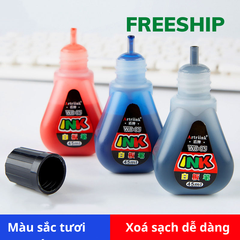 Mực bảng trắng mực bơm bút dạ lông bảng lau dễ dàng 45ml
