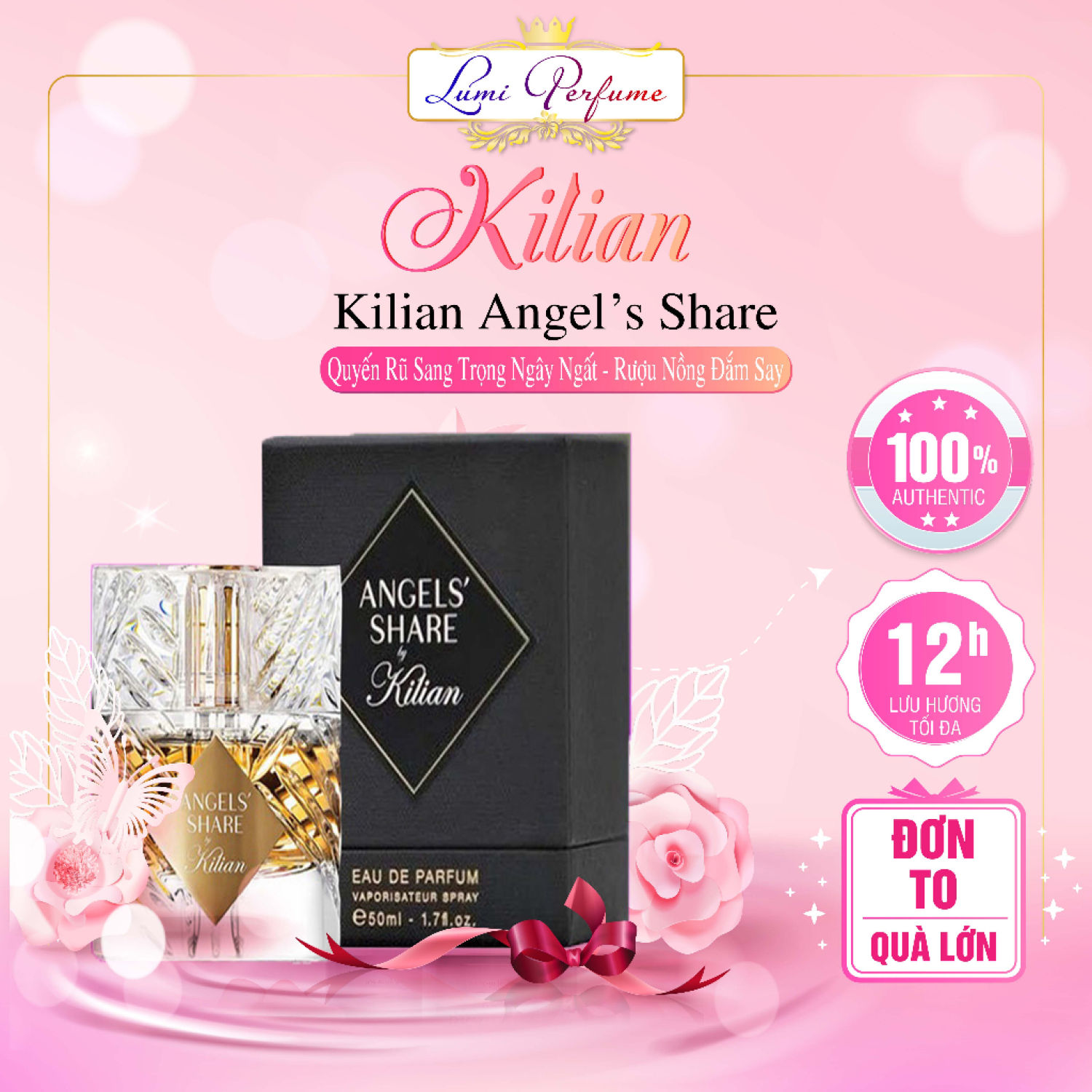 Nước hoa unisex nam nữ Kilian Anɡel's Share hương thơm sang trọng, cuốn hút tạo chất riêng - LumiPerfume