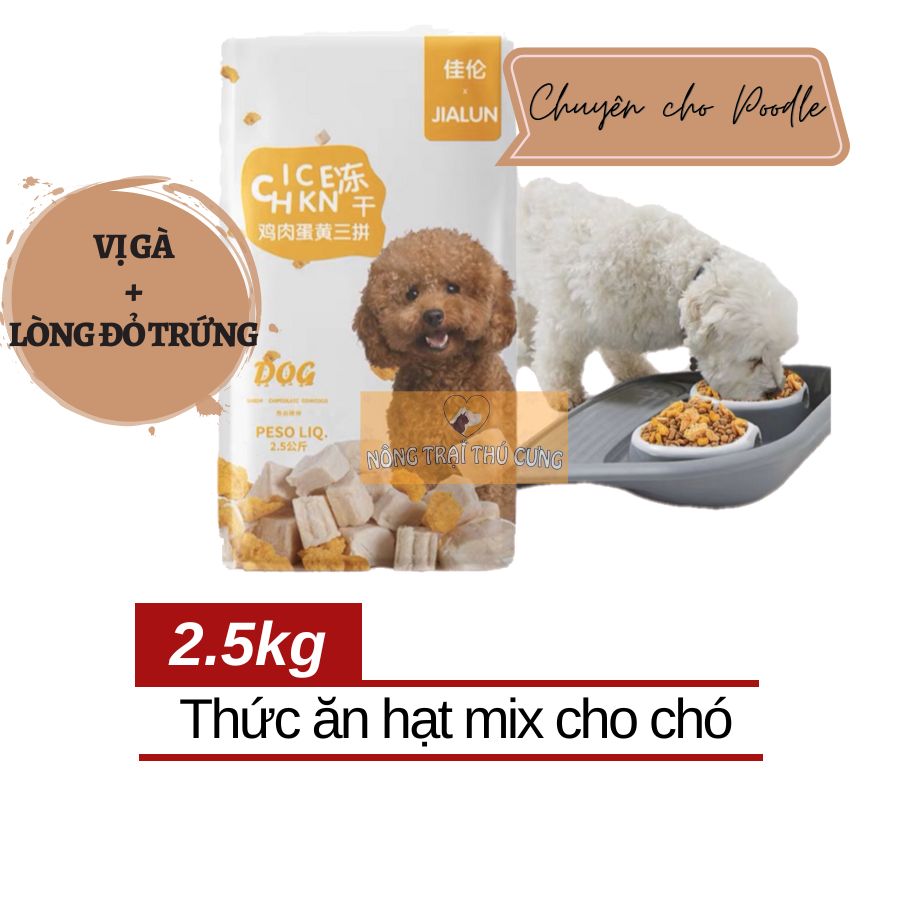 Thức Ăn Hạt Cho Poodle JIALUN Mix Gà + Lòng Đỏ Trứng - [Nông Trại Thú Cưng]
