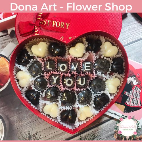 Hộp socola hình trái tim dona art sc01- quà tặng 8/3, valentine, quà tết