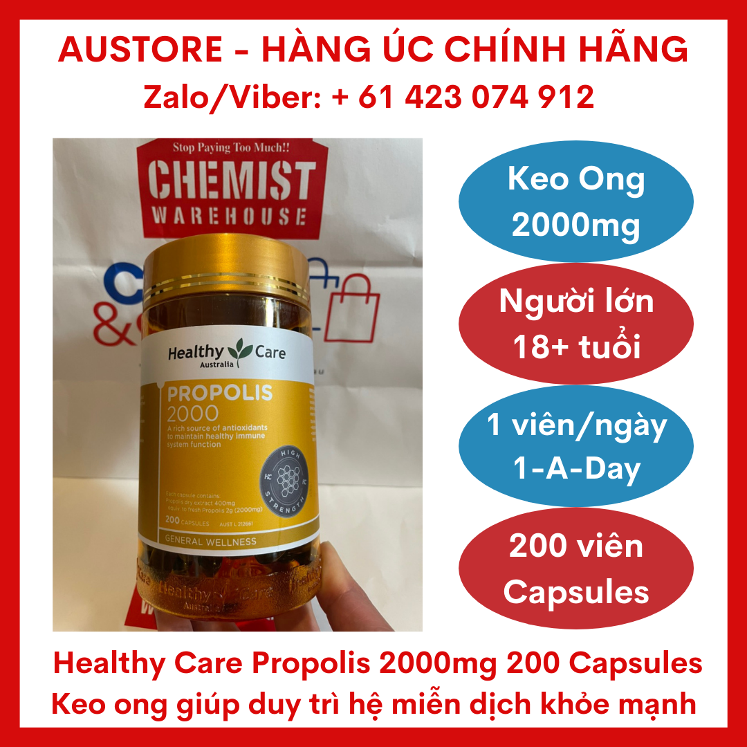 Healthy Care Propolis 2000mg 200 Capsules