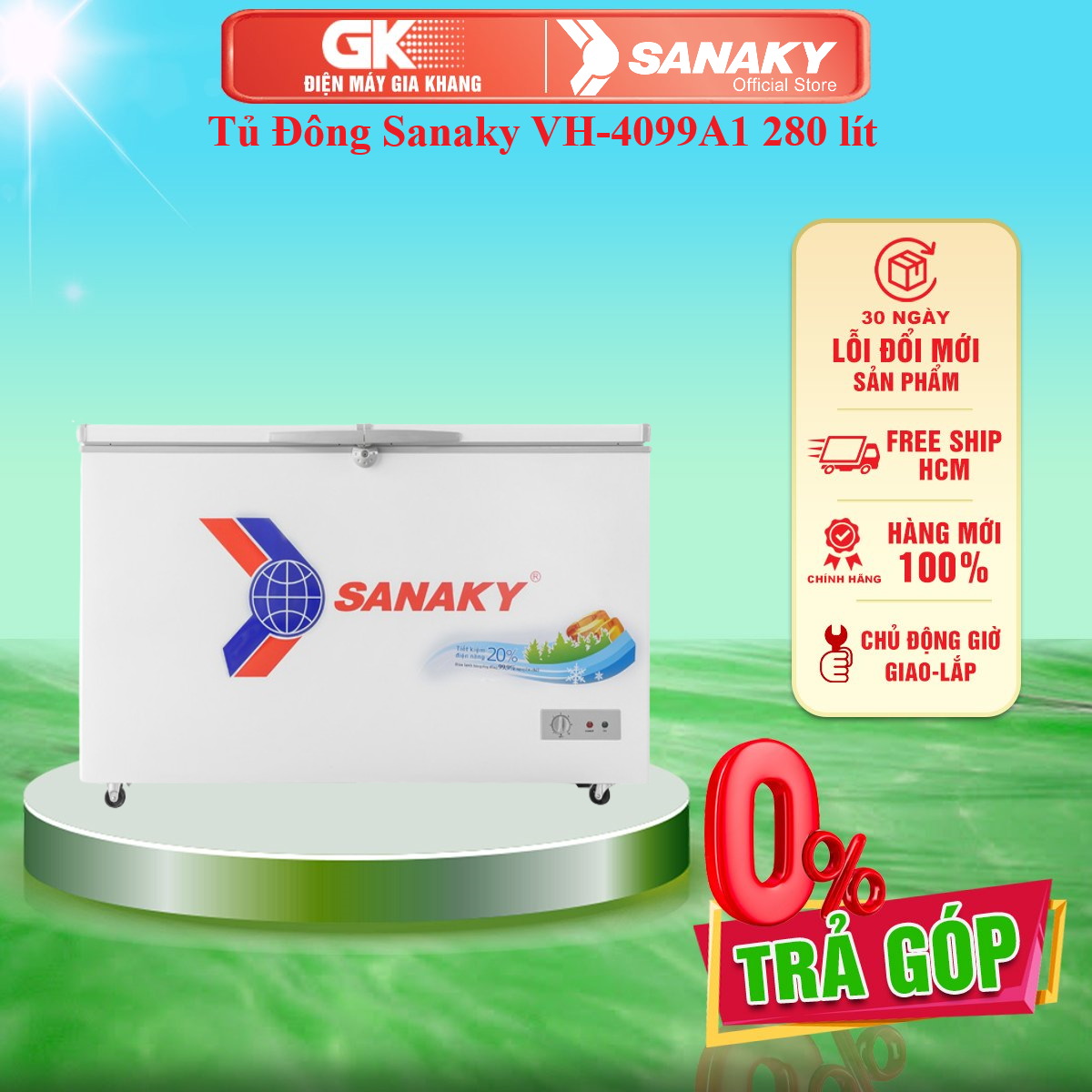 Tủ đông sanaky vh-4099a1 280 lít - bảo hành 2 năm - giao toàn quốc