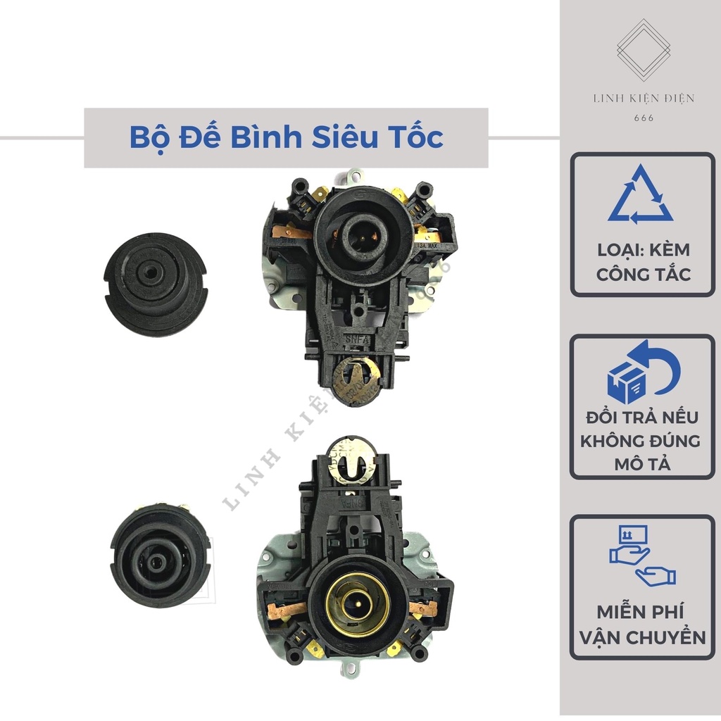 Đế ấm siêu tốc kèm công tắc đế bình siêu tốc chân âm đun nước