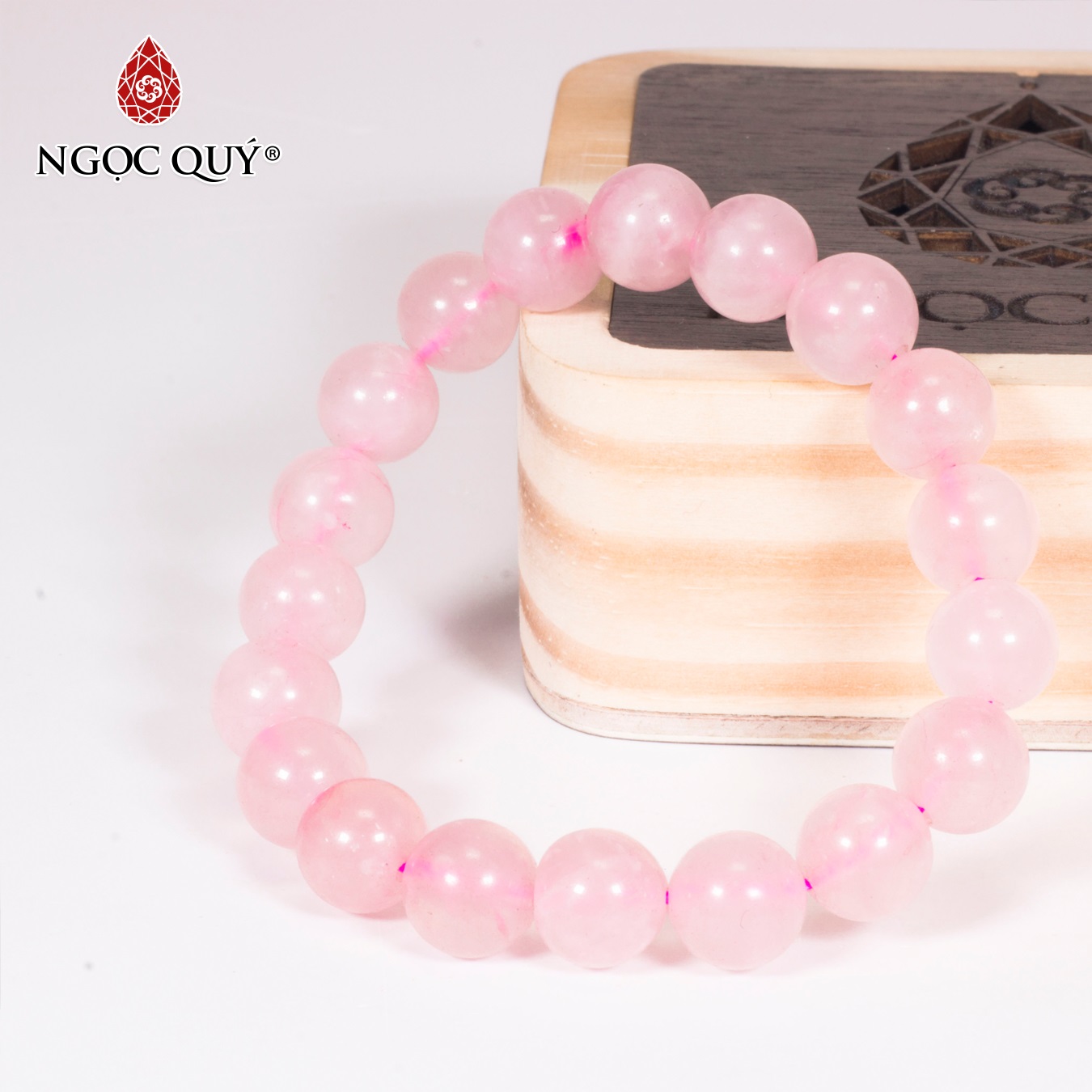 [HCM]Vòng tay đá thạch anh hồng thiên nhiên mệnh hỏathổ (màu hồng) - Ngọc Quý Gemstones