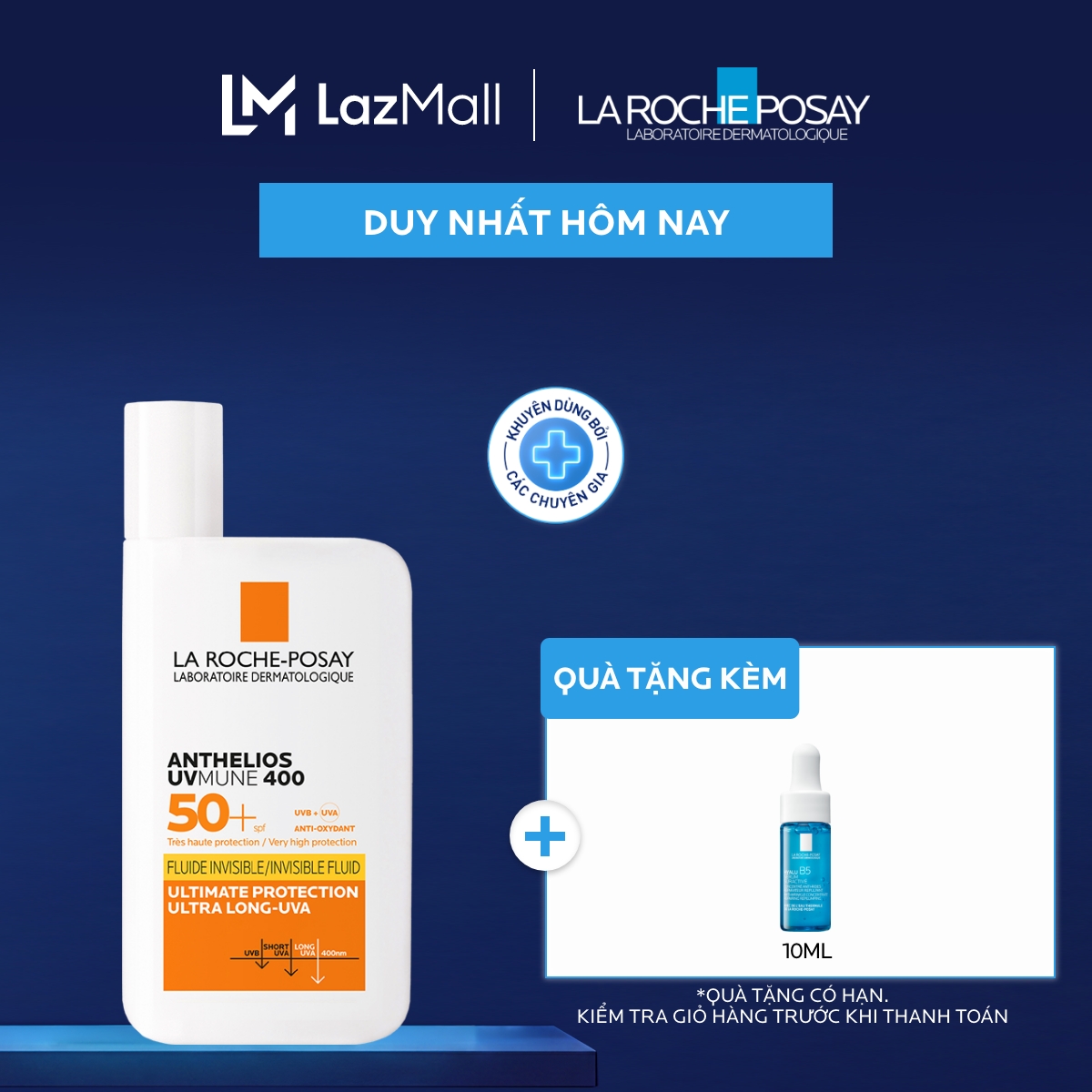 Sữa chống nắng chống tia UVA dài La Roche-Posay Anthelios UV Mune 400 50mL