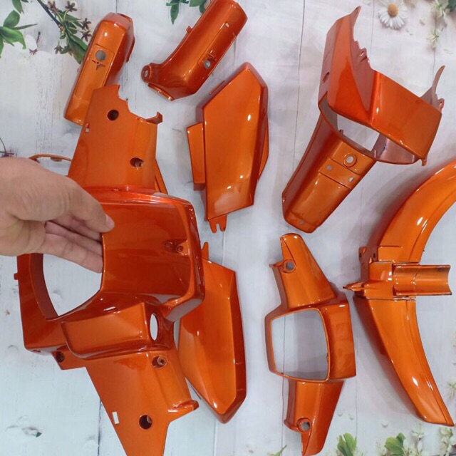 Dàn áo dàn mủ xe Dream màu cam candy bóng đẹp