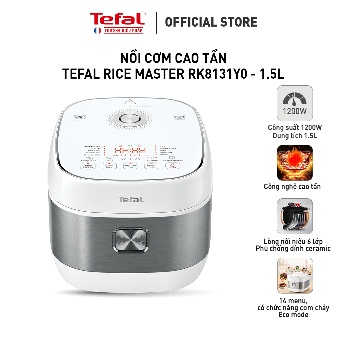 Nồi cơm cao tần Tefal Rice Master RK8131Y0 - 1.5L