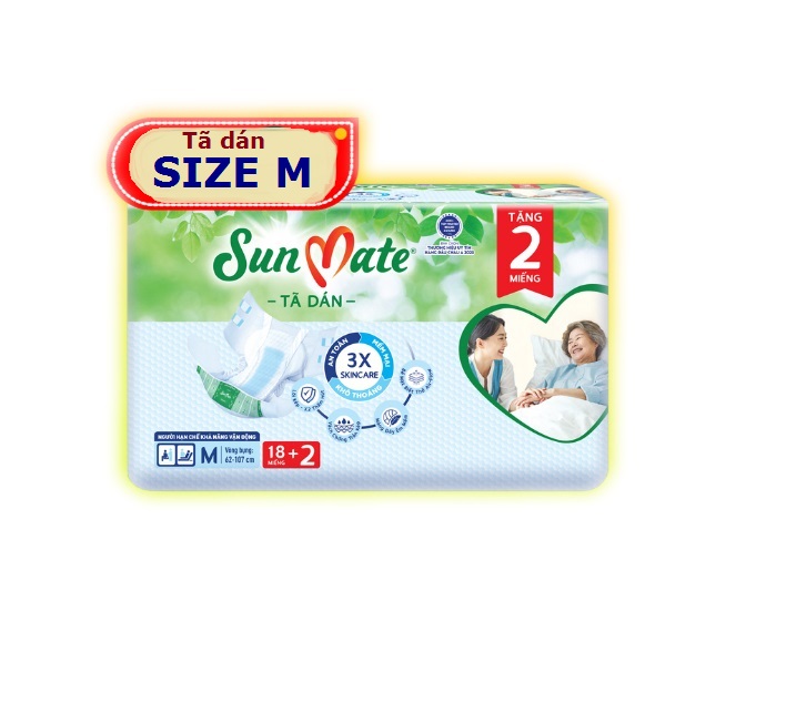 Bỉm / tã dán sunmate size m18+2 / l18+2 tã dán người lớn