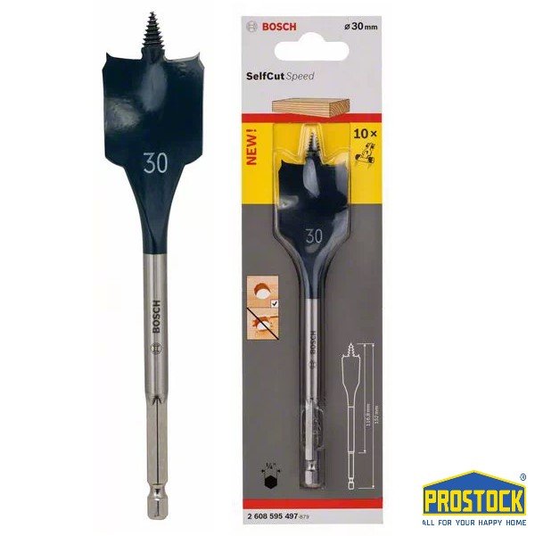 Mũi khoan gỗ đuôi cá bosch 30mm 2608595497