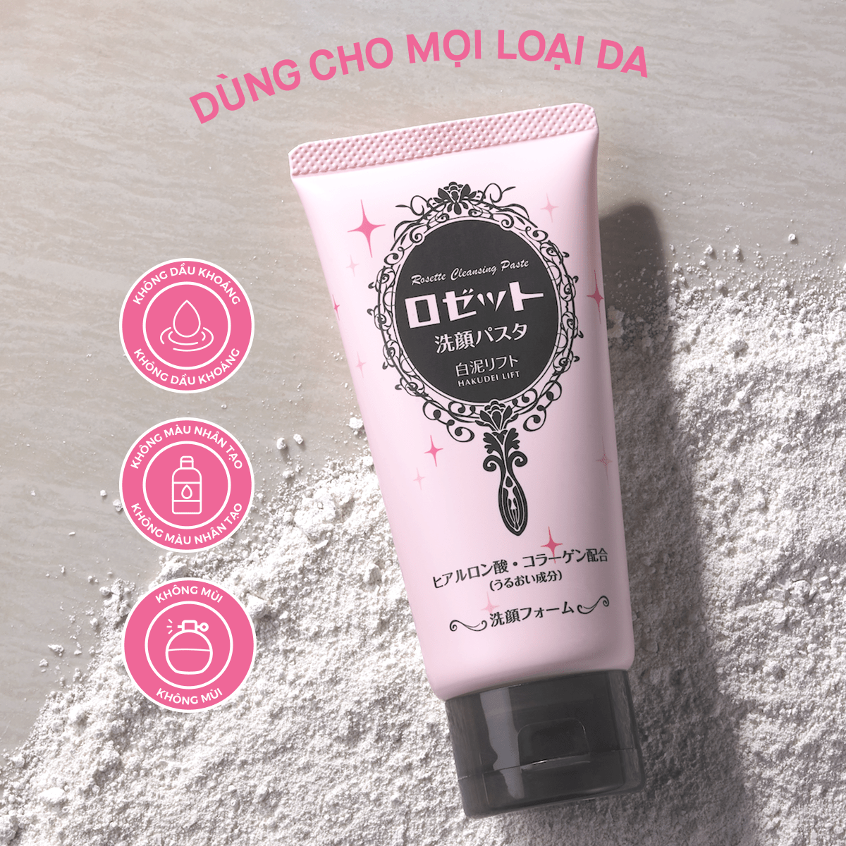 Sữa Rửa Mặt Rosette Ẩm Mịn Và Săn Chắc Da Face Wash Pasta White Clay Lift 120G