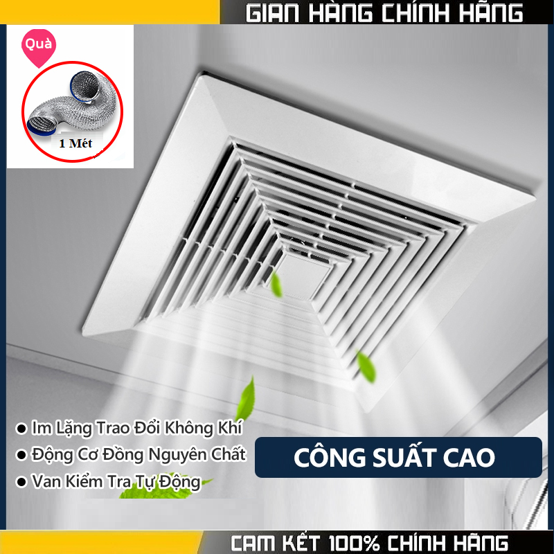 Tặng 1m ống hút - Quạt hút âm trần 6/8/10/12 inch /Quạt thông gió /Quạt hút mùi nhà vệ sinh /Gắn trên trần nhà